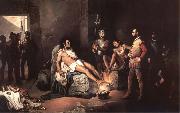 unknow artist The fever of the gold or the interrogations of Coyoacan oil painting on canvas